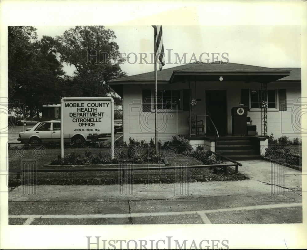 1991 Press Photo Exterior of Mobile County Health Department Citronelle, Alabama- Historic Images