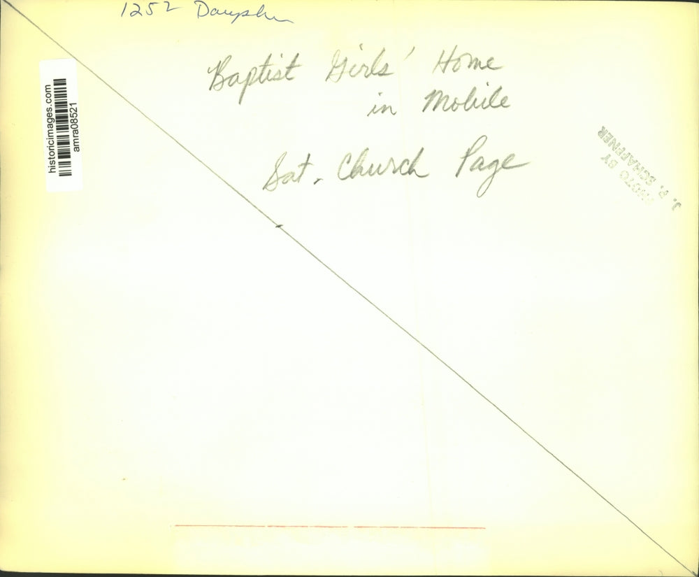 Press Photo Baptist Girls' Home in Mobile, Alabama - amra08521