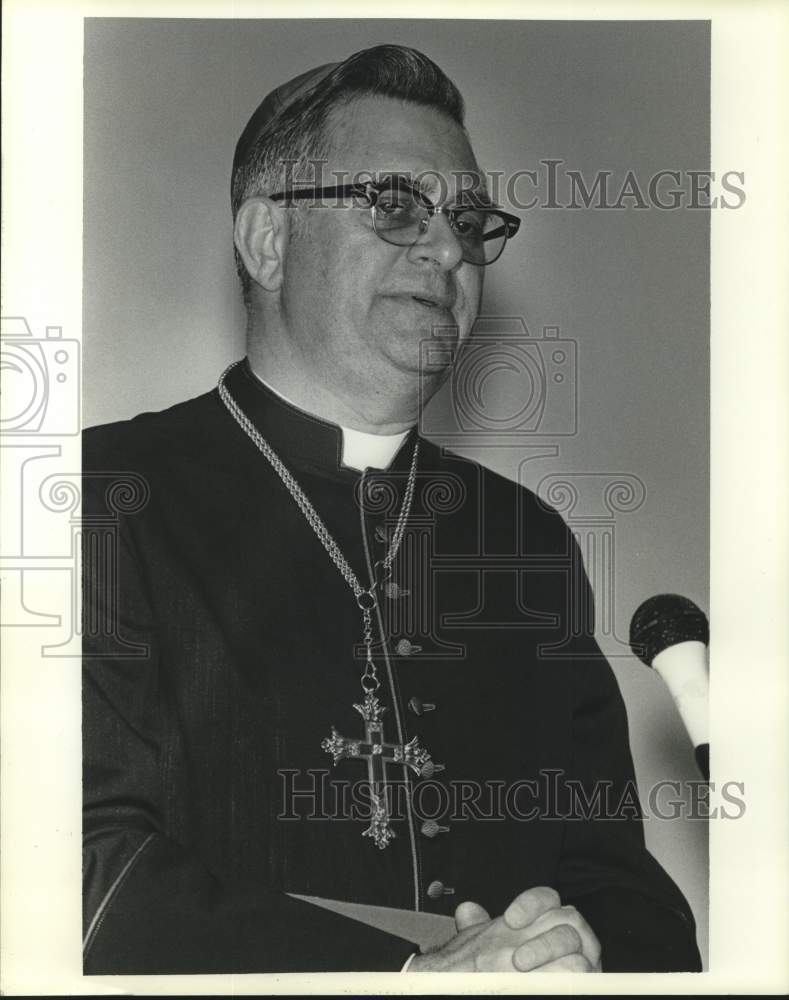 1986 Press Photo Reverend Oscar Lipscomb speaking, Alabama - Historic Images