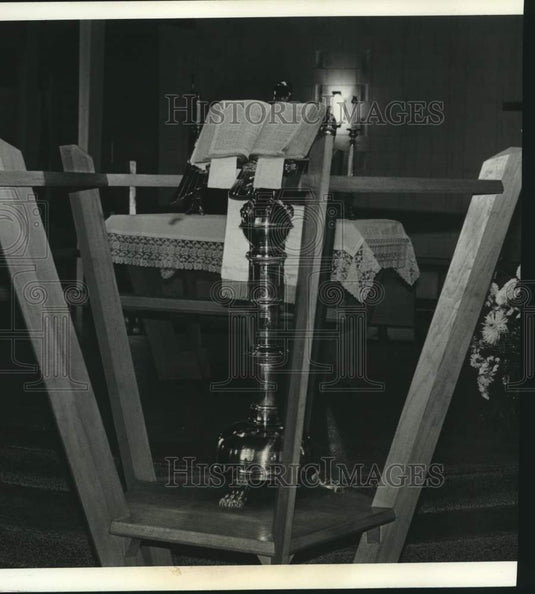 1982 Press Photo Interior of Church of the Good Shepard, Toulminville, Alabama- Historic Images