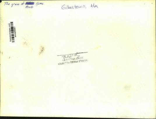 Press Photo The gravesite of Bob Sims, Gilbertown, Alabama - amra09987