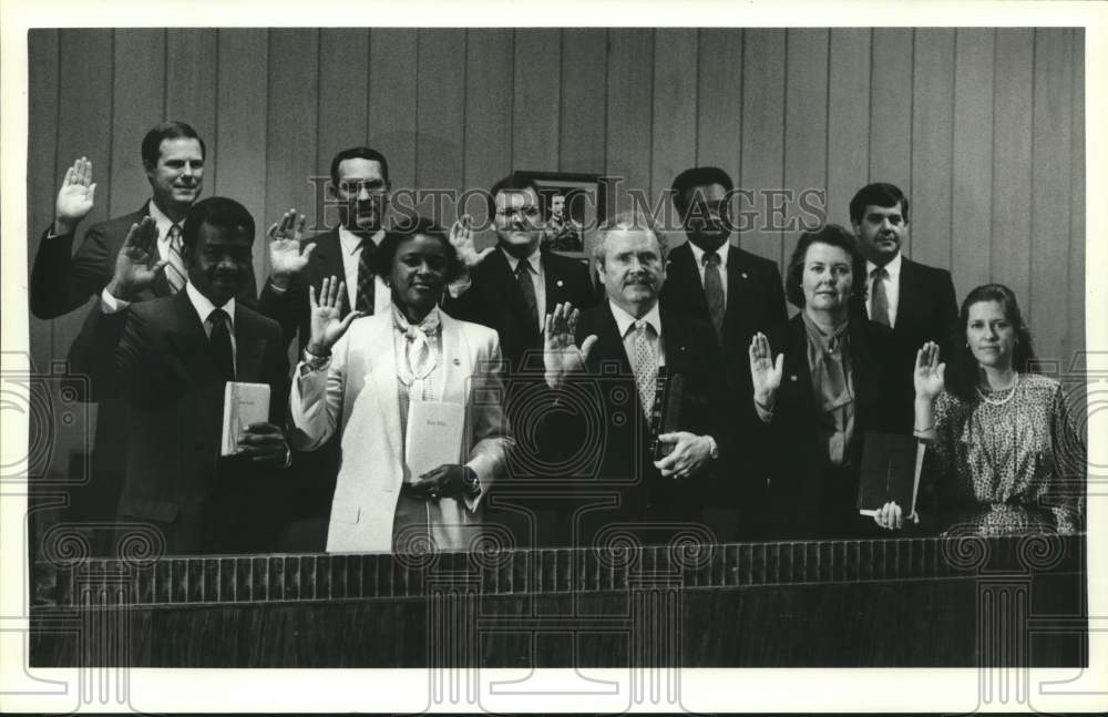 1986 Press Photo Mobile County, Alabama house delegation sworn in- Historic Images