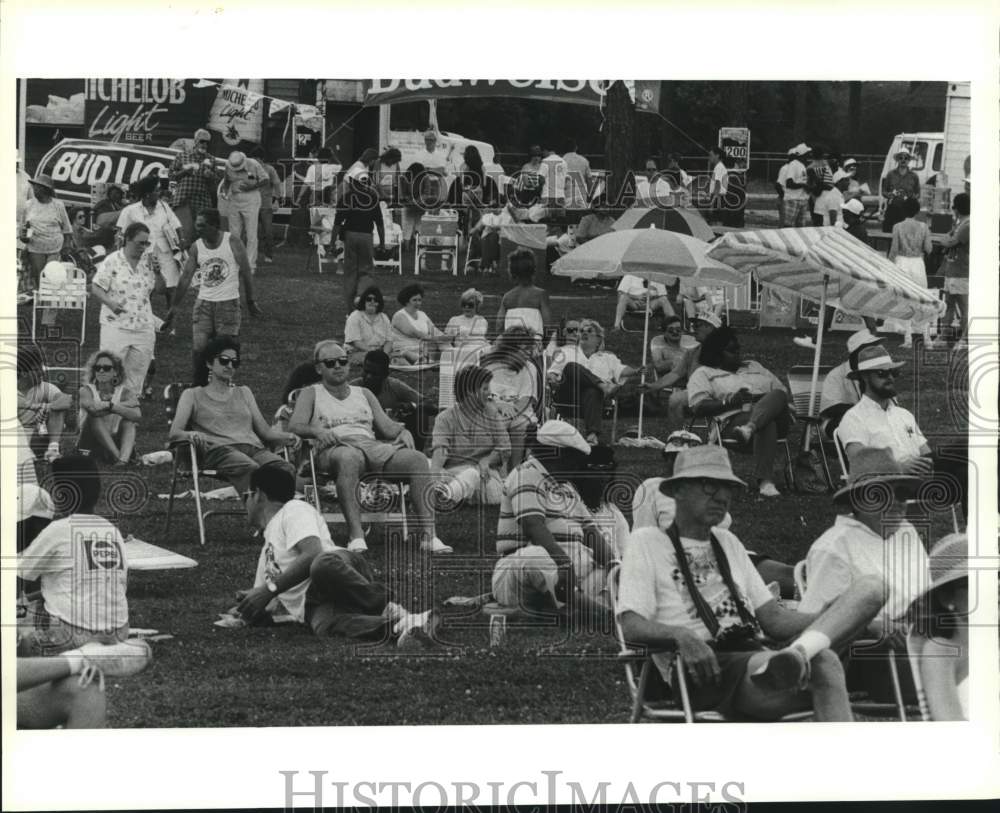 1990 Press Photo Crowd of fans at Jazz Fest, Alabama- Historic Images