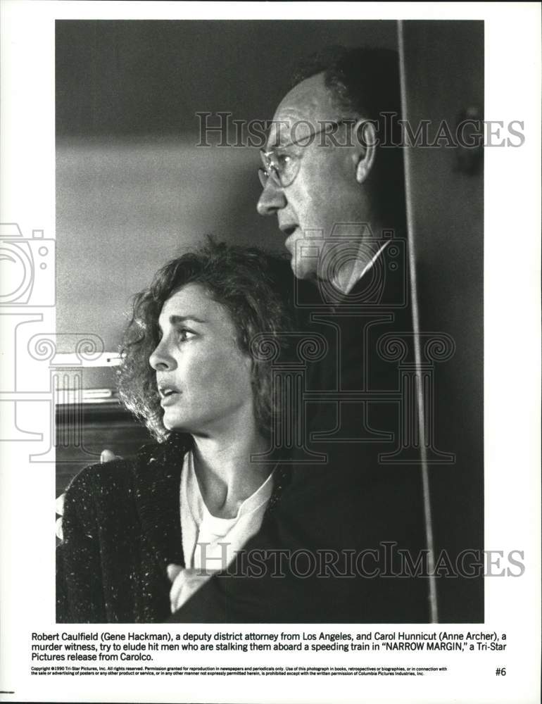 1990 Press Photo Actors Anne Archer, Gene Hackman in &quot;Narrow Margin&quot; Movie- Historic Images