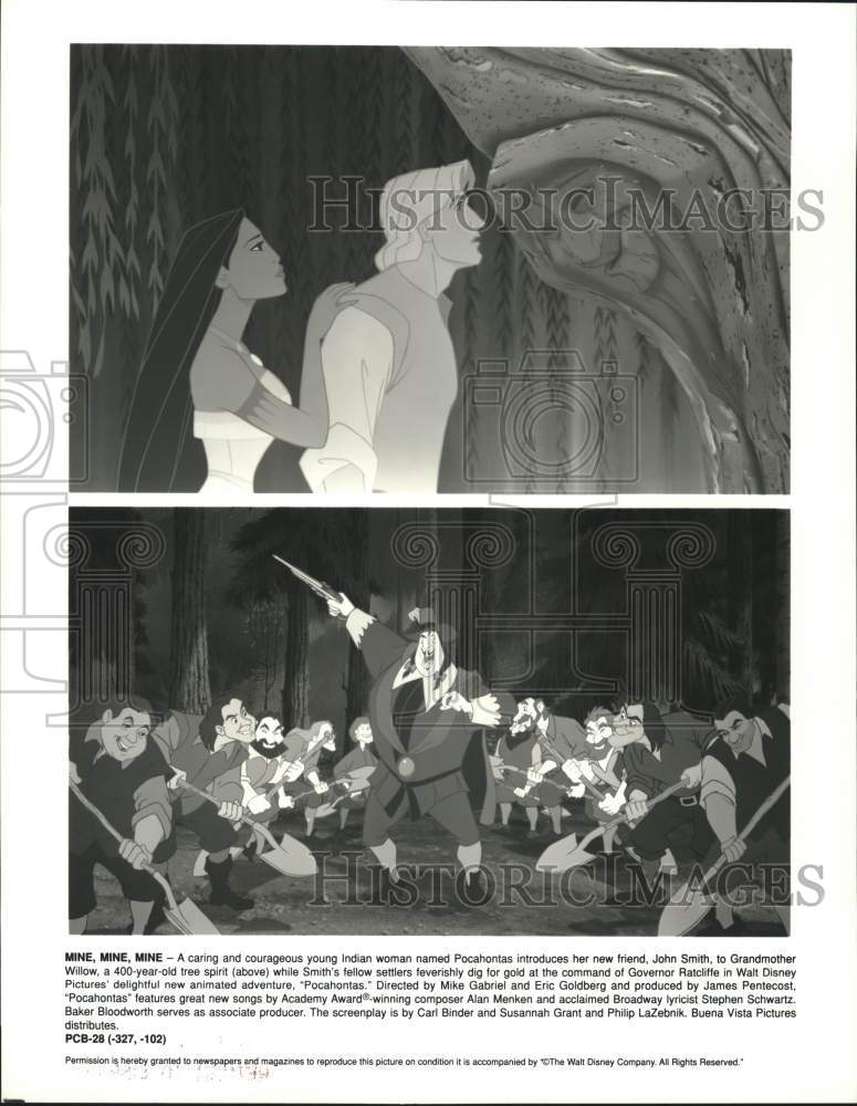 Press Photo Animated Scenes from &quot;Pocahontas&quot; Movie - ata00727- Historic Images