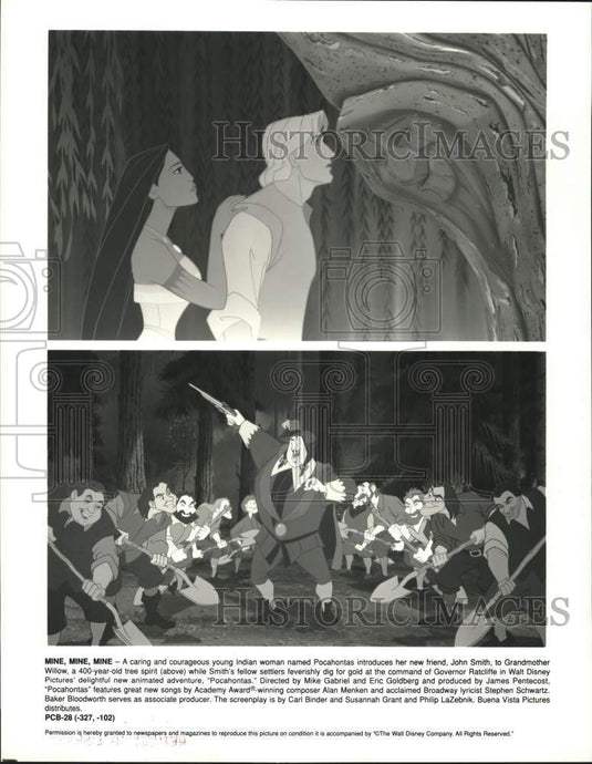 Press Photo Animated Scenes from "Pocahontas" Movie - ata00727- Historic Images