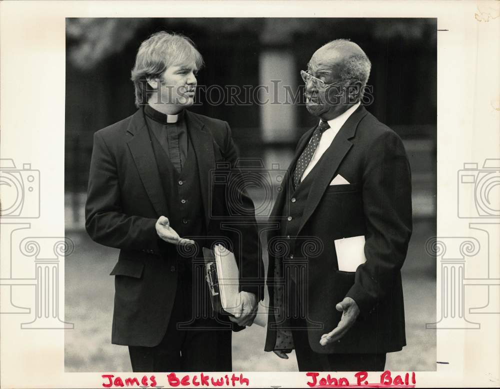 1984 Press Photo James Beckwith & Reverend John P. Ball, Grace Episcopal Church- Historic Images