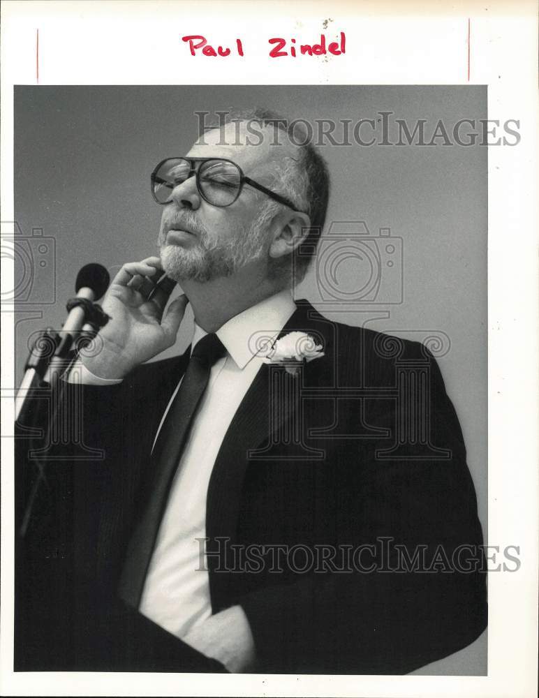 1984 Press Photo Paul Zindel at Author&#39;s Lunch at Ferguson Library, Stamford- Historic Images