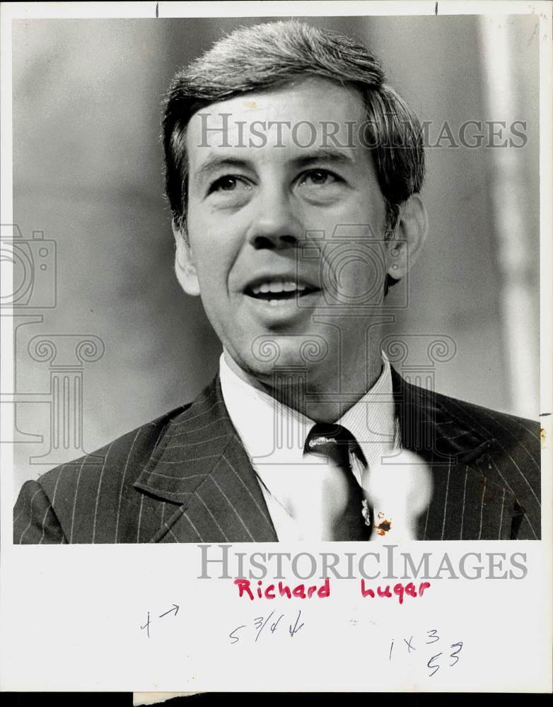 1985 Press Photo Richard G. Lugar, U.S.S. - ctaa19414- Historic Images