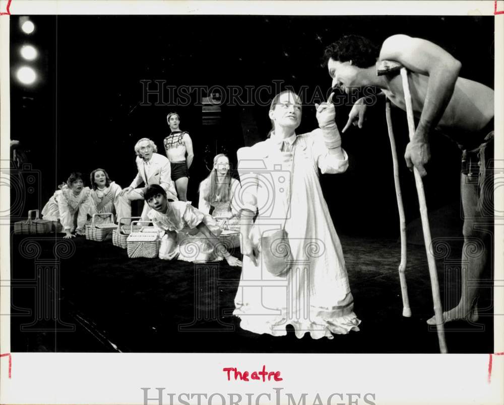 1983 Press Photo Performers in Scene of Play at Theatre - ctaa25703- Historic Images