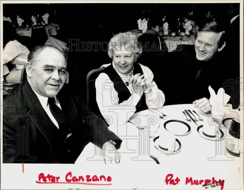 1986 Press Photo Peter and Dotty Canzano with Pat Murphy at Italian Center Event- Historic Images