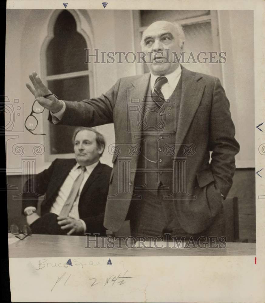 Press Photo Bruce Spaulding and Mayor Louis Clapes at Unitarian Church- Historic Images