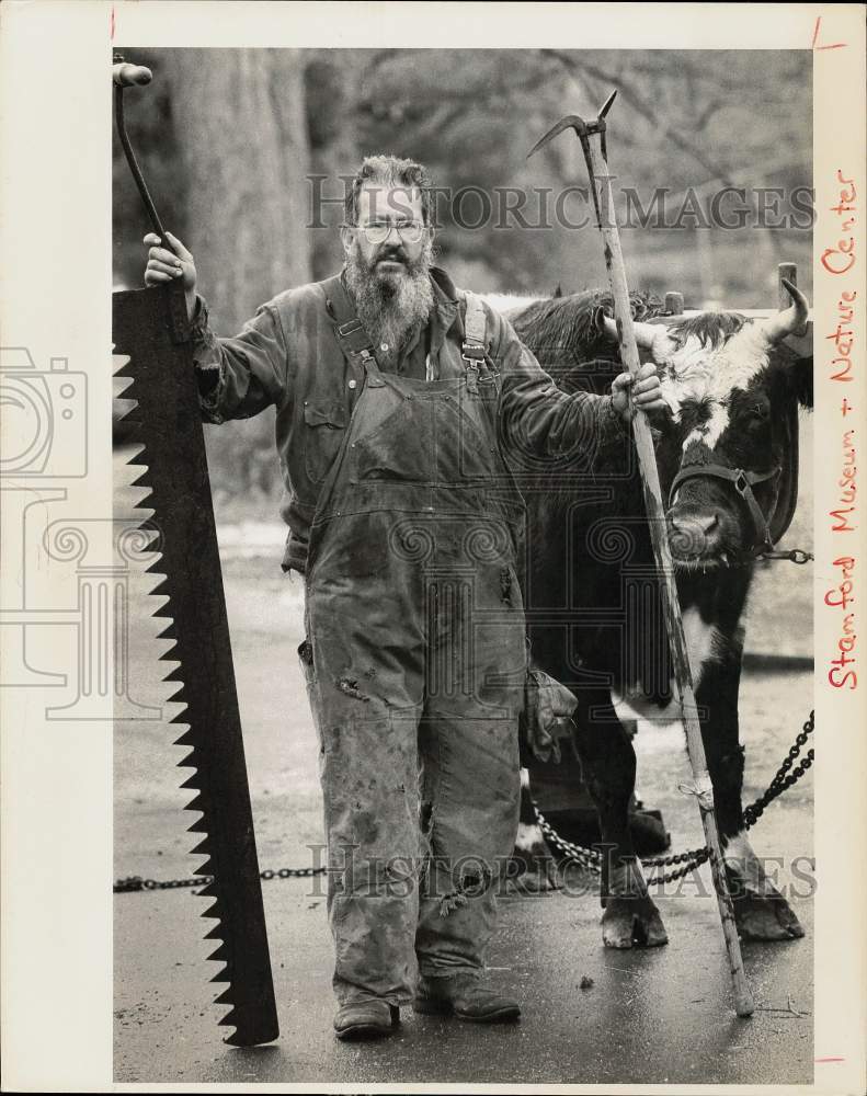 1984 Press Photo Sid Steinberger at the Stamford Museum and Nature Center- Historic Images