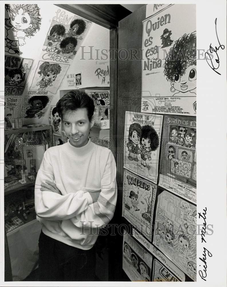 Press Photo Rickey Mestre stands by his animations - ctca00710- Historic Images