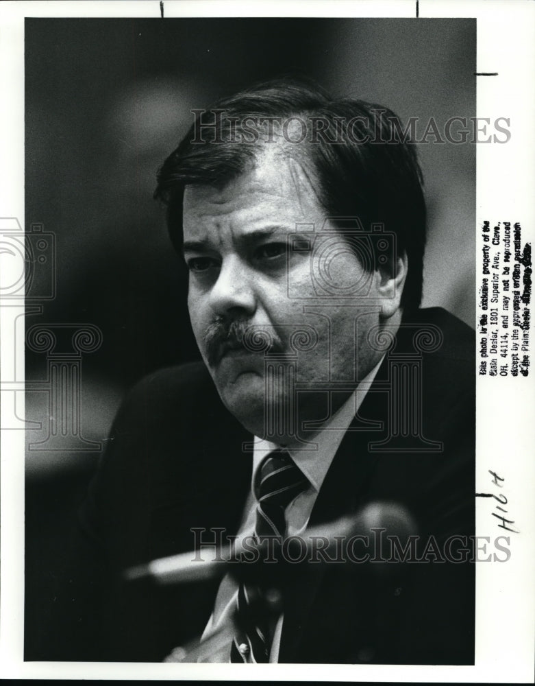 1989 Press Photo Highland Hts Fire Chief Edward S Bencin in Ohio- Historic Images