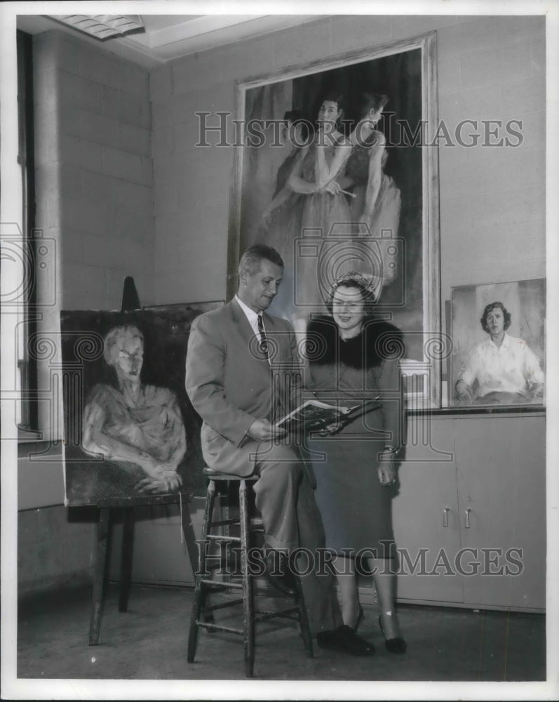 1959 Press Photo Clayton J Bachtel, Asst Director Cleveland Institute of Art- Historic Images