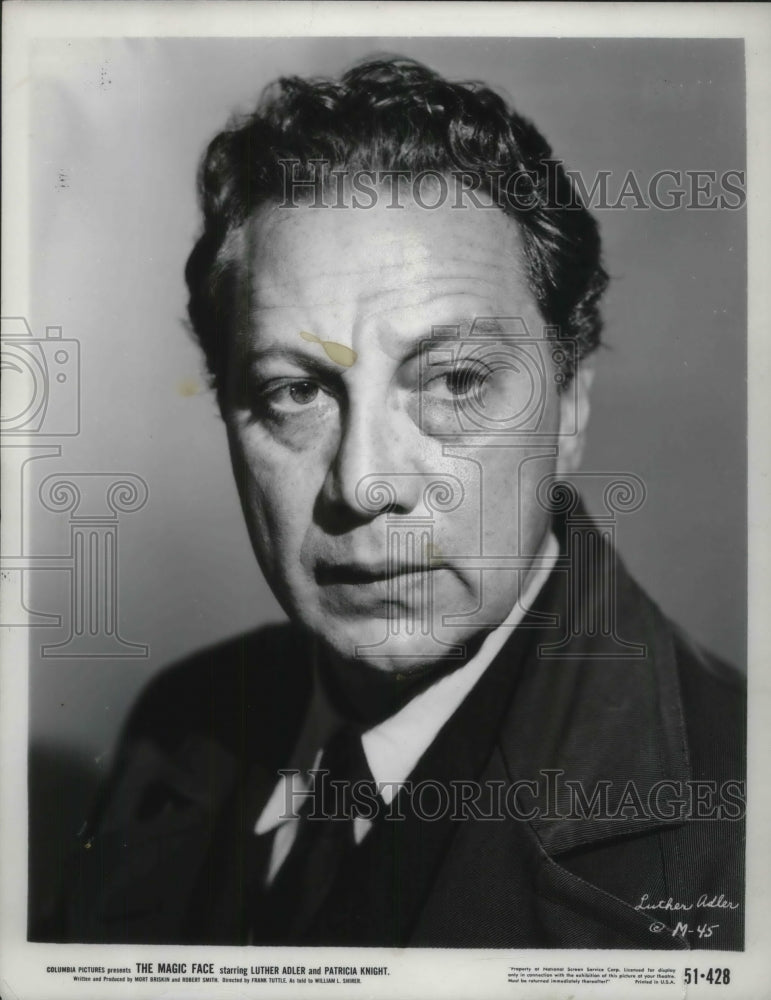 1951 Press Photo America Actor Luther Adler stars in The Magic Face.- Historic Images