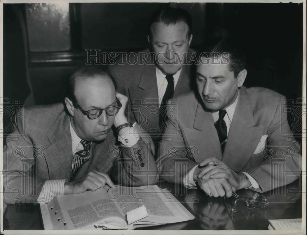 1950 Press Photo Henry Galen, Alex Birus and Atty. Frank Azzarello- Historic Images