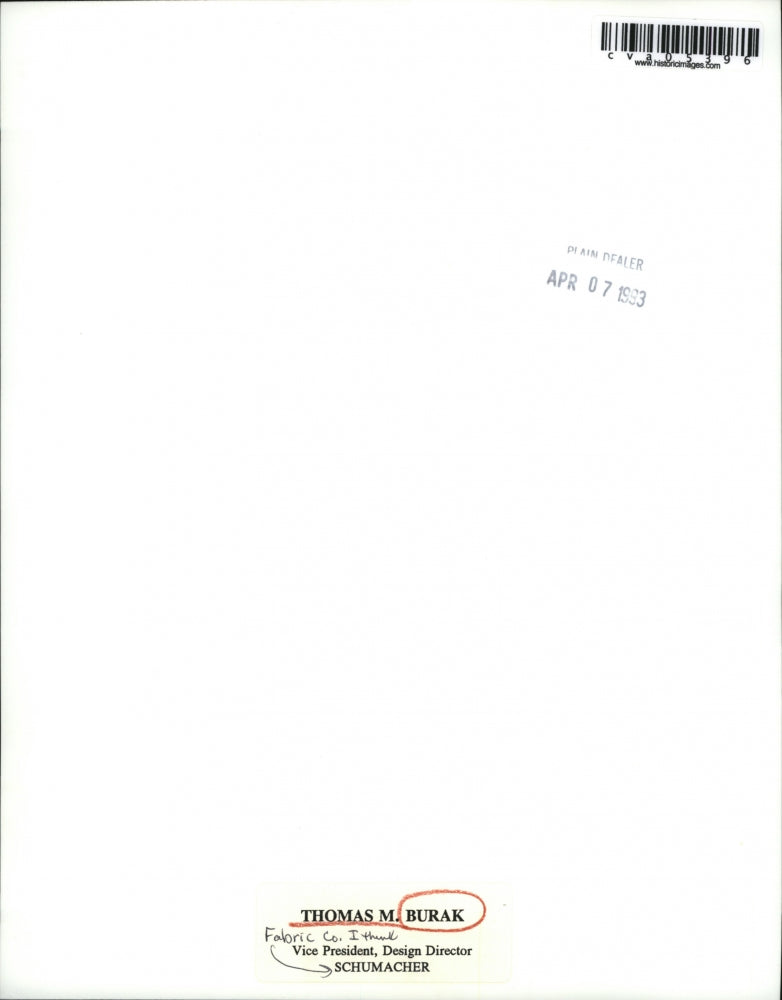 1983 Press Photo Thomas M. Burak Vice-Pres./Design Director Schumacher Fabric
