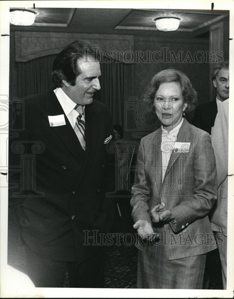 1984 Press Photo Rosalynn Carter Wife of President Jimmy With Author John Davis- Historic Images