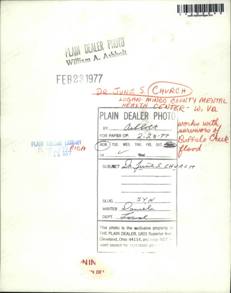 1977 Press Photo Dr. June Church of Logan Mingo County Mental Health Center