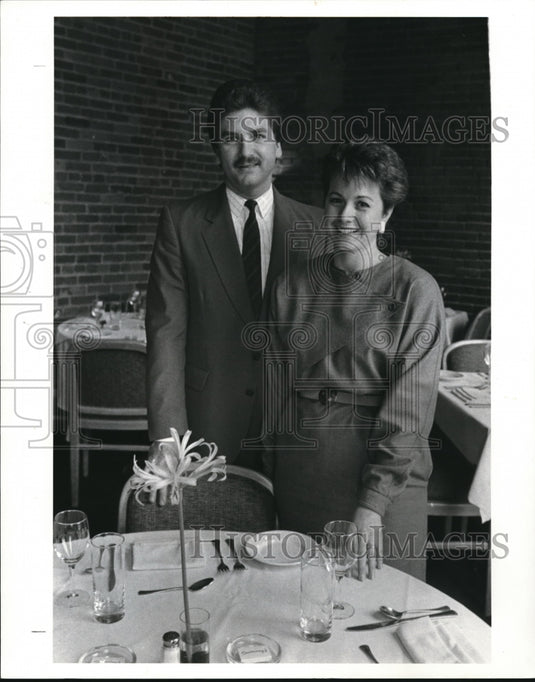 1986 Press Photo Ralph Diorio and wife Denise Marie Fuso at Sammys - Historic Images