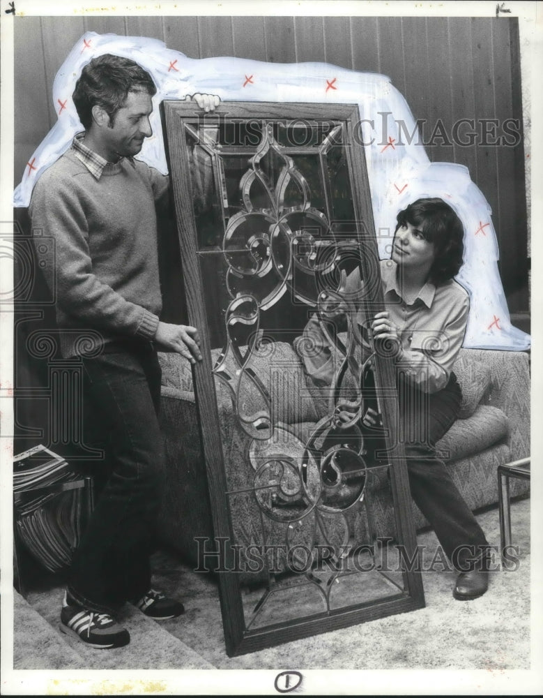 1984 Press Photo Glass Overlays of Mike and Lynne Diebel at Mentor, OH- Historic Images