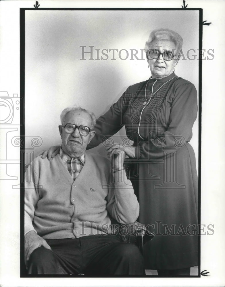 1986 Press Photo Joe and Rose DePietros married 66 years - Historic Images