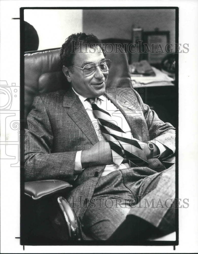 1987 Press Photo Robert Duvin, labor lawyer in his office in the TransOhio Blvd.- Historic Images