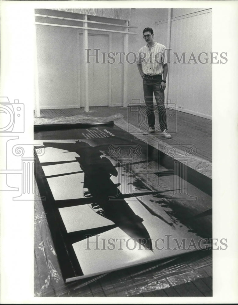 1987 Press Photo Jim Drobnik at Joyce Porcelli Gallery- Historic Images