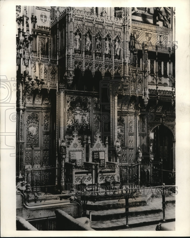 1937 Press Photo Double Thrones for Majesties King George VI and Queen Elizabeth- Historic Images