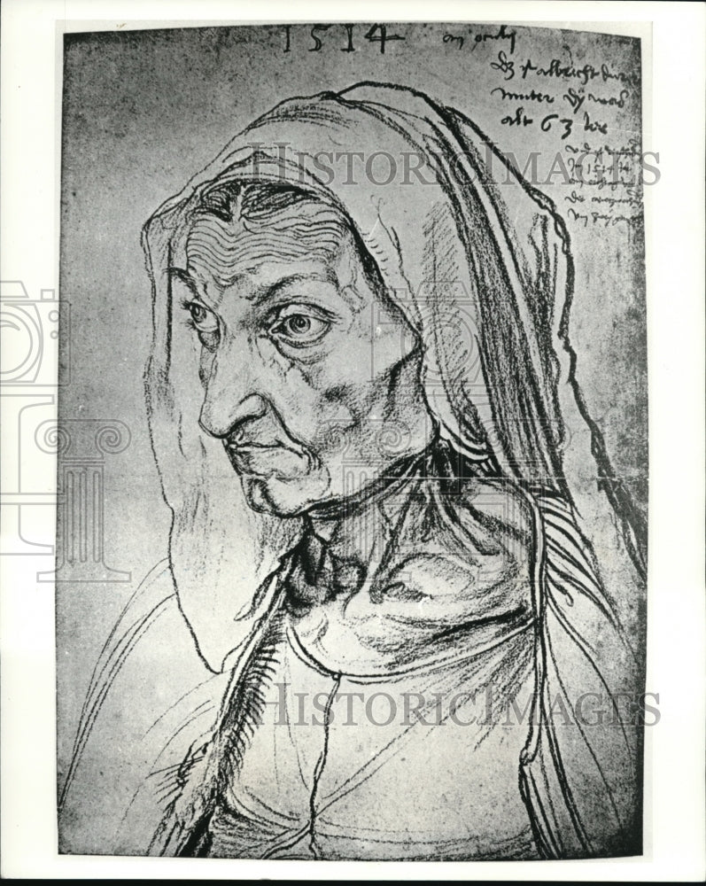 1971 Press Photo Albrecht Durer portrait of his aged Mother- Historic Images