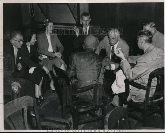 1954 Press Photo Att Fred Garmine Mrs. Bud Brown, Mrs. Richard Shephard, Richard- Historic Images
