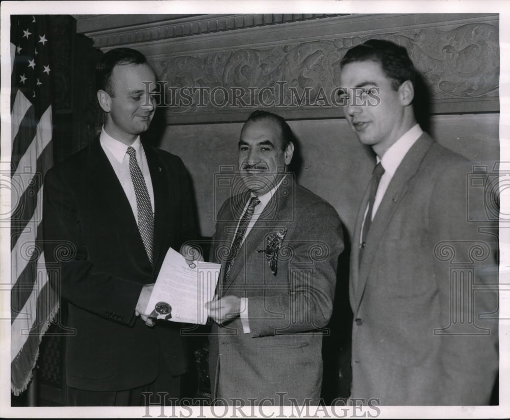 1957 Press Photo Mayor Anthony J. Celebrezze officially proclaims Jaycee Week- Historic Images