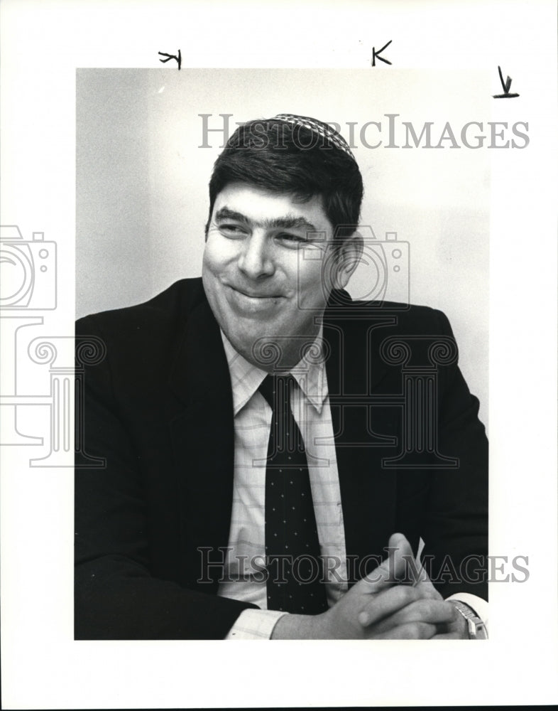 1985 Press Photo Rabbi Charles M. Feinberg During Holland Interview- Historic Images