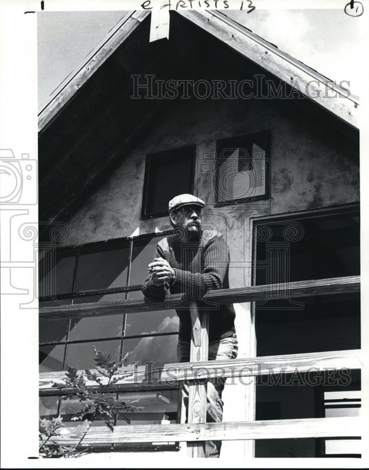 1989 Press Photo Carl Flord, Sculptor - Historic Images
