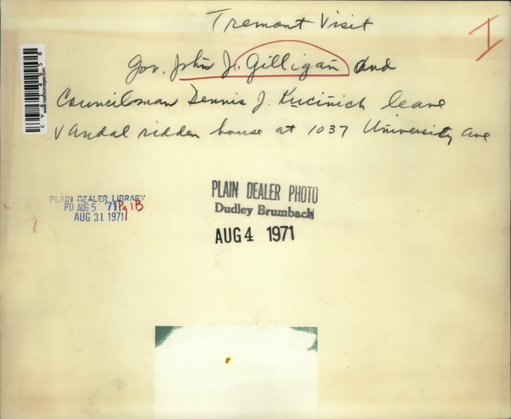 1971 Press Photo Governor John Gilligan and his Councilman Dennis Kucinich