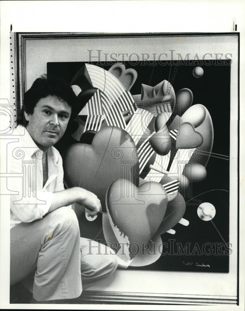 1984 Press Photo Yankel Ginsberg, Painter at Mt. Sinai Artist Show- Historic Images