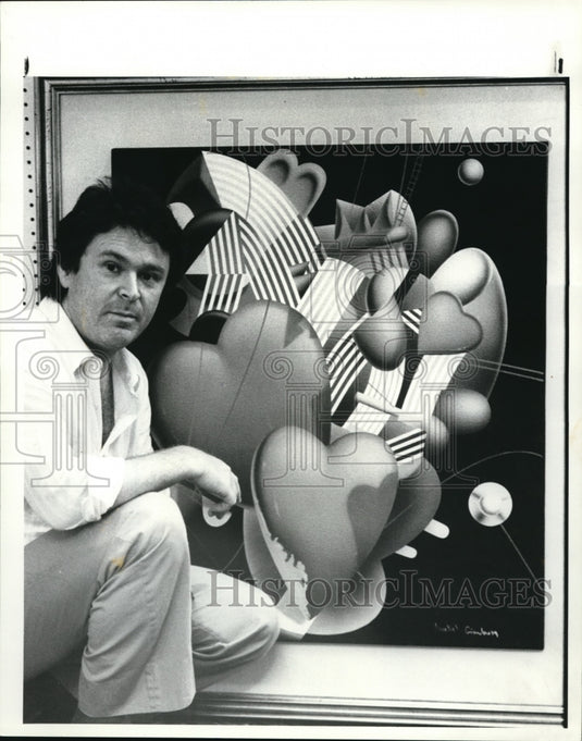 1984 Press Photo Yankel Ginsberg, Painter at Mt. Sinai Artist Show- Historic Images