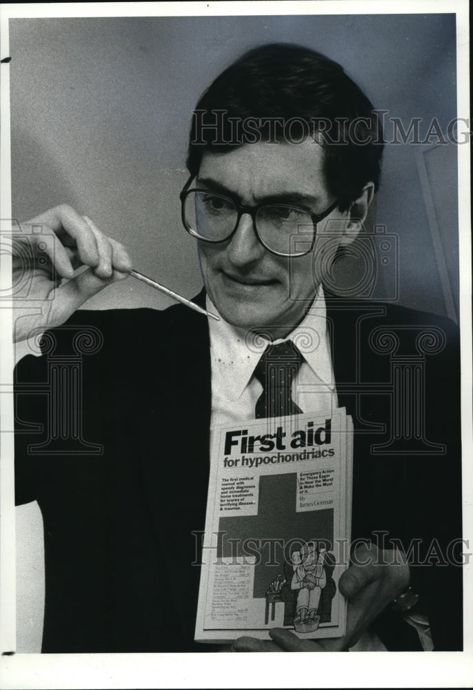 1982 Press Photo James Gorman is the author of First Aid for Hypochondriacs- Historic Images