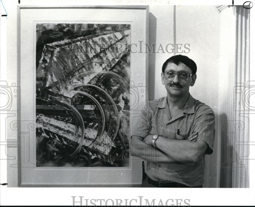 1989 Press Photo David Haberman and Artwork- Historic Images