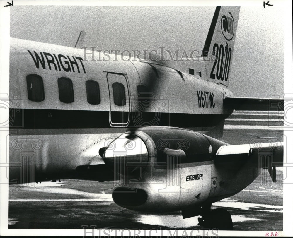 1984 Press Photo Wright Airplane at Burke Lakefront Airport- Historic Images