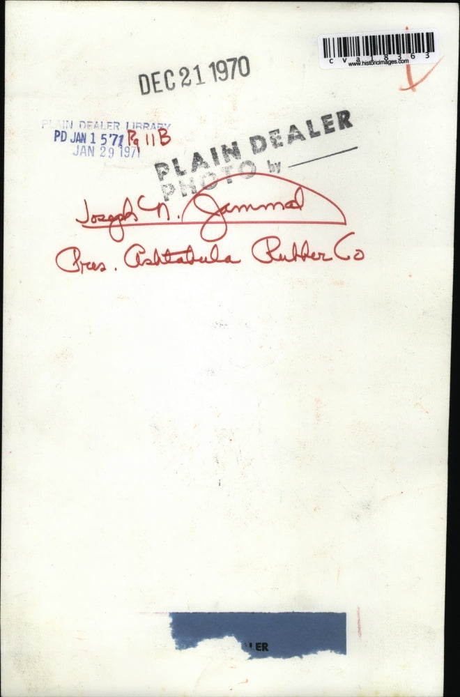 1970 Press Photo Jospeh N Jannal Pres. of Ashtabula Rubber Company - cva18363