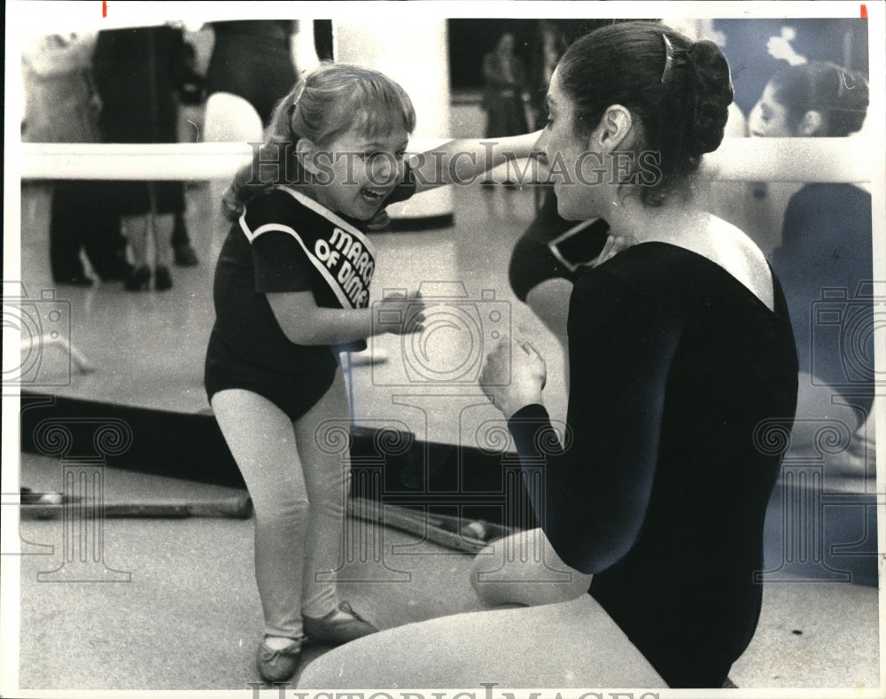 1981 Press Photo Missy Jablonski a March of Dimes Poster Child gets ballet Class- Historic Images