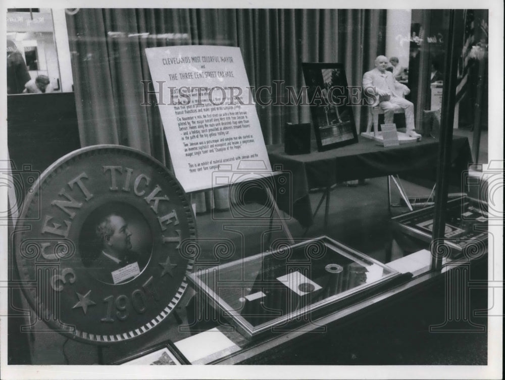 1966 Press Photo Exhibit contains material associated with Mayor Tom L Johnson- Historic Images