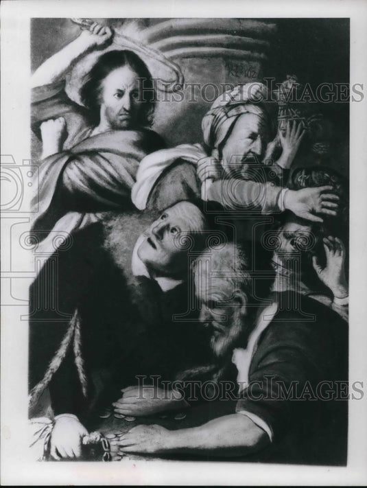 1966 Press Photo Faces of Jesus Christ, Scourges money changers - Historic Images