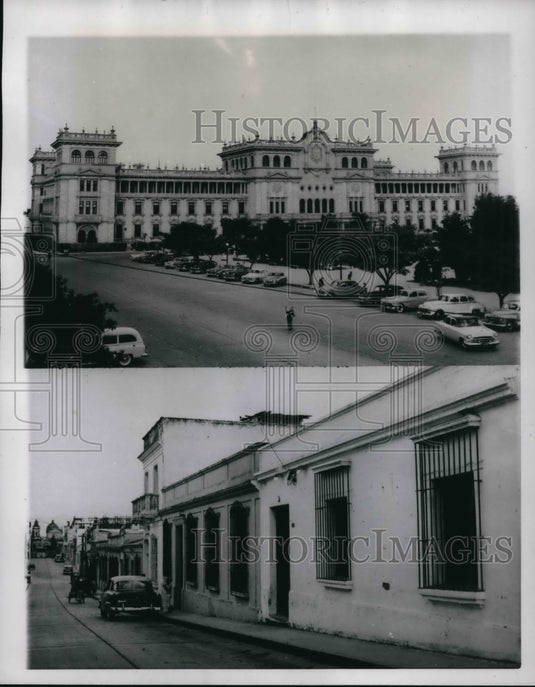 1953 Press Photo Guatemalan Government's Headquarters Palace & Communist House- Historic Images