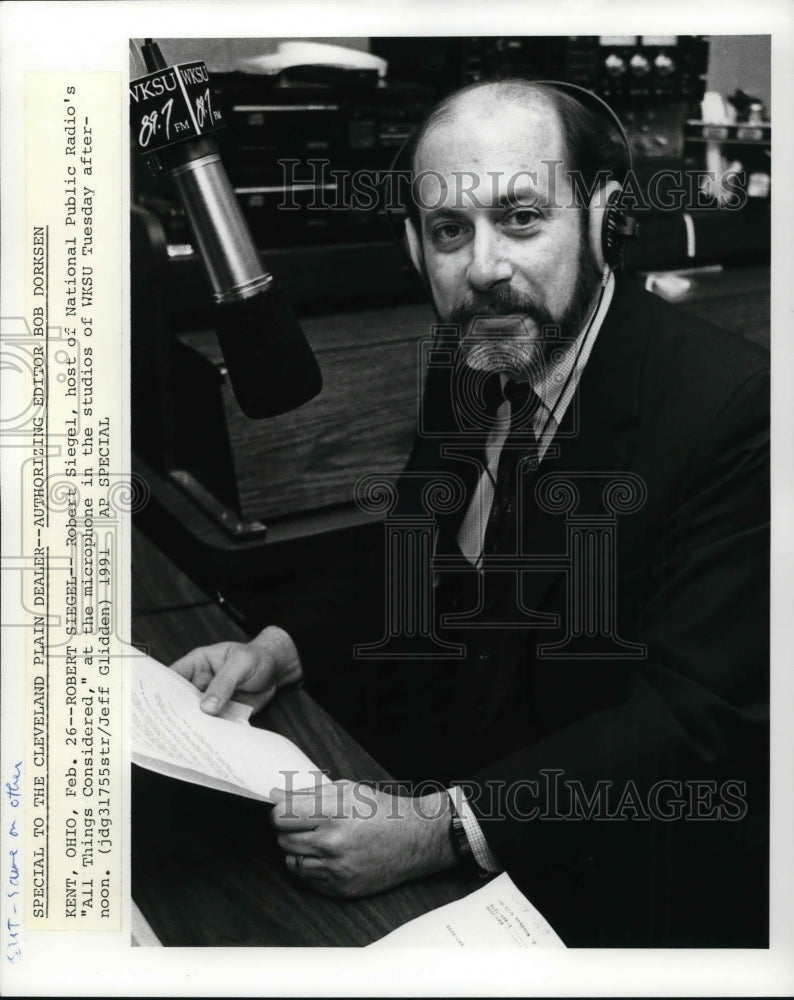 1991 Press Photo National public Radio&#39;s host, Robert Siegel- Historic Images