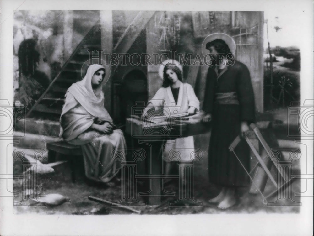 1966 Press Photo The Faces of Jesus Christ, a joiner, builder and worker of wood- Historic Images