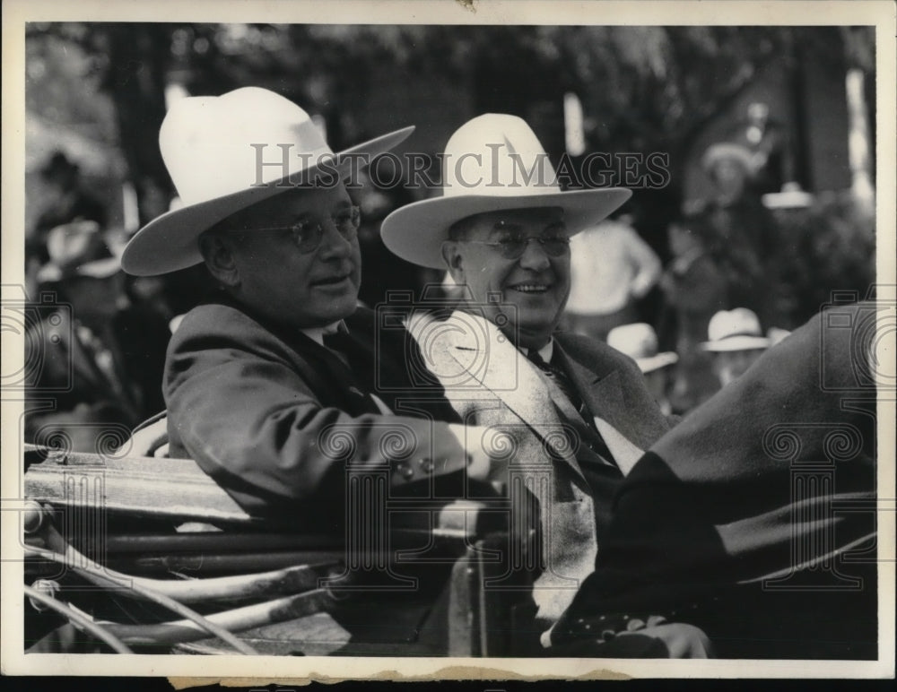 1936 Press Photo Governors Alf Landon of Kansas and Ernest Marland of Oklahoma- Historic Images